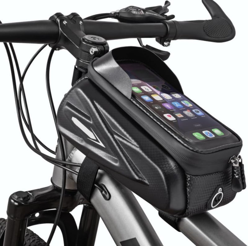 COTOUXKER Bike Frame Bag, Mountain Bike Phone Holder Bag for Road and Mountain Bikes Cycling Storage Bags - Image 1